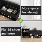 ZOPEND 50" Entryway Shoe Bench with Hidden Storage,Shoe Organizer Storage Bench with Shelf and Cabinet Entryway Bench for Bedroom Living Room and Hallway