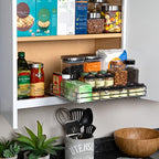 Pull-Out Cabinet Spice Rack Organizer - Slim Slide-Out Storage for Spices, Bottles & Jars, Premium Heavy-Duty Steel, Easy Install for Narrow Kitchen Cabinet - 16 ⅜ W x 10 ½ D x 2 ¾ H, Chrome - size: 16 Inch - Single