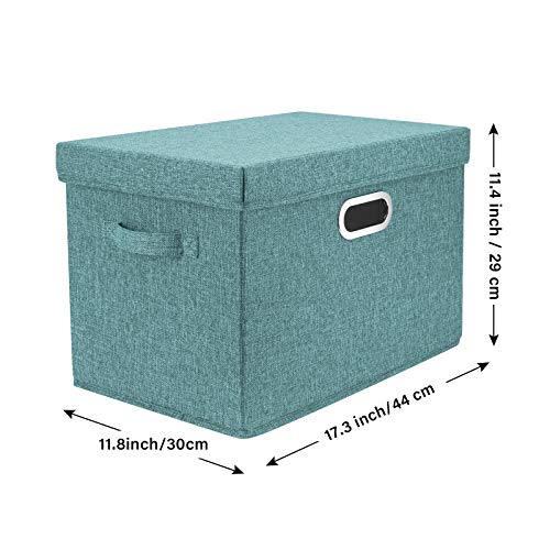 TYEERS Collapsible Storage Bins With Lids, Large Fabric Storage Boxes - 2 Pack - Aqua Deep - color: Auqa Deep, size: 2-Pack Large