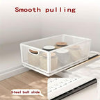Pull out Cabinet Organizer with Sliding Drawer, 1 Pack Under Sink Organizers and Storage Rack, Adhesive Nano Film Heavy Duty Slide out Pantry Shelves for Kitchen,Sink, 9.6"W x11.8"D x 8.4"H - size: 9.6"W x11.8"D x 8.4"H