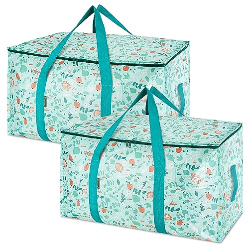 BALEINE 2-Pack Oversized Moving Bags with Reinforced Handles, Heavy-Duty Storage Tote for Clothes, Moving Supplies (Spring Stroll, 2-Pack) - color: Spring Stroll, size: 2-Pack