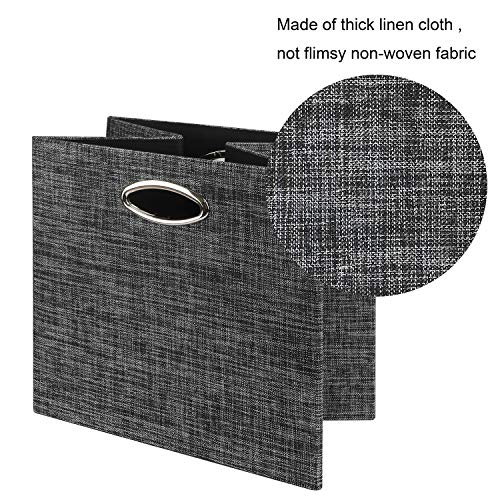Posprica Storage Cubes,12×12 Storage Bins,Foldable Storage Baskets Fabric Drawers Containers for Shelf Cabinet Bookcase,Thick and Heavy Duty (4pcs, black) - color: Black, size: 12×12×12/4pcs