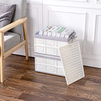 Collapsible Storage Bins with Lids 30L, Folding Plastic Stackable Utility Crates 2-Pack, Durable Containers for Home & Garage Organization - Oyster White - color: White