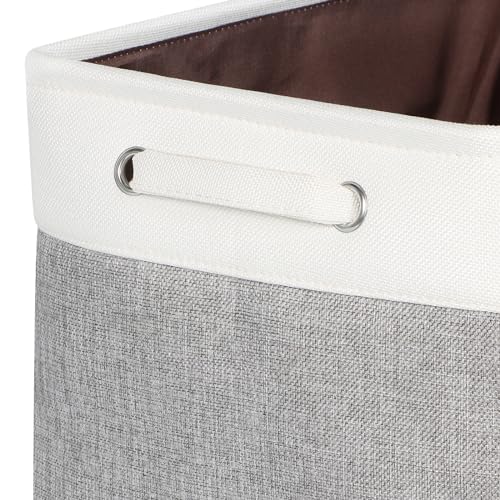 Kntiwiwo Foldable Storage Bin Collapsible Fabric Storage Basket Cube with Durable Handles Closet Organizer Bins for Organizing Shelves Drawers, Set of 3, 17" x 11.8" x 9.8", Grey - color: Grey, size: 17" x 11.8" x 9.8"
