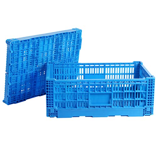 Collapsible Storage Bin/Containe，43 Liter Transfer box,crate Transit storage of various items (23.6" L x 15.7" W x 7.1" H-two) - size: 23.6" L x 15.7" W x 7.1" H-two