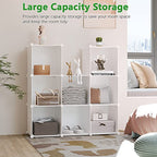 C&AHOME Cube Storage, 9-Cube Bookshelf, Plastic Closet Cabinet Organizer, DIY Stackable Bookcase, Modular Shelving Units Ideal for Home, Office, Kids Room, 36.6" L x 12.4" W x 48.4" H Milky UPCS09M - color: Milky