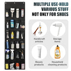 24 Large Pockets Upgraded Over the Door Shoe Organizer, Enhanced Hanging Solution Holder Closets, Shoe Cabinets for Everyone