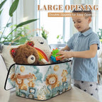 Custom Storage Basket with Name, Personalized Storage Bins with Zipper Lid, Foldable Fabric Storage Box Large capacity with Handle Lion Car - color: Option 22