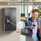 48-Key Smart Key Lock Box Wall Mount – Commercial Key Cabinet with App, Keypad, Bluetooth & WiFi Unlock (Sold Separately), Access Log Tracking, Key Management System for School, Office - size: 48 Keys (Smart）