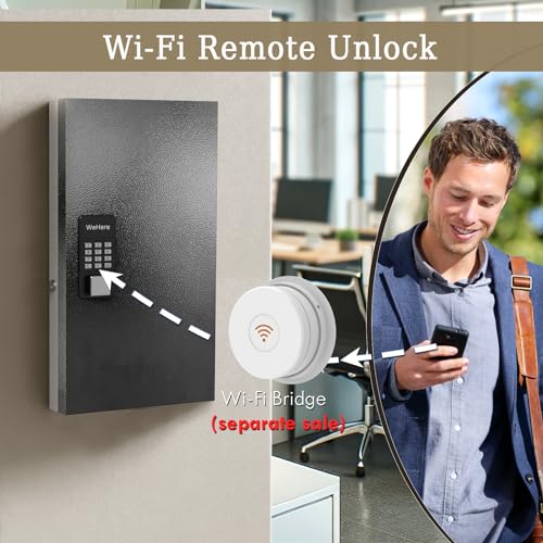 48-Key Smart Key Lock Box Wall Mount – Commercial Key Cabinet with App, Keypad, Bluetooth & WiFi Unlock (Sold Separately), Access Log Tracking, Key Management System for School, Office - size: 48 Keys (Smart）