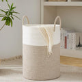 Cotton Rope Laundry Basket by YOUDENOVA, 72L Woven Collapsible Laundry Hamper, Clothes Hamper with Reinforced Handles in the Laundry Room, Bedroom, Bathroom, Brown - color: Brown, size: 72L