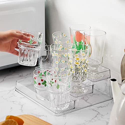 2pcs Acrylic Rack, No Assembly Clear 3 Tier Condiment Bottle Shelf Vanity Organizer for Cabinet Kitchen Bathroom - size: 2pcs