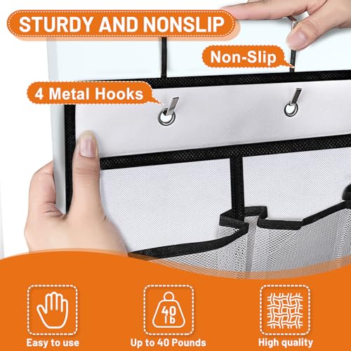 Aheroi 35 Pockets Large Over the Door Organizer, Breathable Mesh Pockets Shoe Organizer, Hanging Shoe Organizers Mesh Closet Shoe Holder Hanger Holds Up to 40 lbs, Space Saving Shoe Rack - color: White 35-1Pack, size: 35Pockets-1Pack