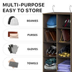 Simple Houseware 20 Section Shelves Hanging Shoes Organizer Holder for Closet, Brown - color: Brown
