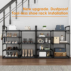 CSXGBAB Black Tubes Closet Shoe Rack, Boot Rack, 5 Tier Oxford Fabric Shelf, Easy Assembly, Sturdy and Durable, Holds Up to 30 lbs