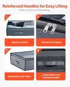 VEVOR Under Bed Storage with Clear Lids, 39.2 x 19.7 x 7.1 Inch, 90L Large Underbed Clothes Storage Containers, Low Profile Under Bed Drawer Shoe Organizer Bins Box for Blanket Shoe Bedroom, 4 Pack