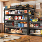 REIBII 48" W Garage Shelving Heavy Duty, 3000LBS Storage Shelves, 5-Tier Adjustable Metal Shelving, Garage Shelves Sturdy Industrial Shelf, Easy Assemble, 72" H x 48" W x 18" D - size: 48" W x 72" H x 18" D