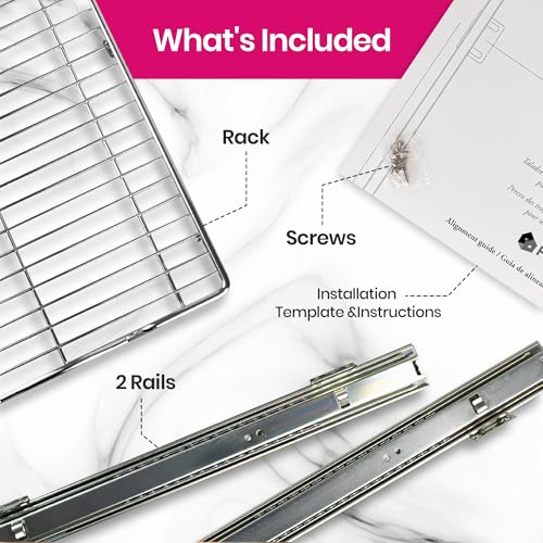 HOLDN’ STORAGE Pull Out Cabinet Organizer, Heavy Duty Caddy w/Lifetime Limited Warranty -17”W x 21”D - Requires At Least 18-1/4” Cabinet Opening, Steel Metal Cabinet Drawers Slide Out, Chrome - size: 17”W x 21”D