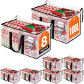 RoomHacks Clear Heavy Duty Extra Large Moving Bags, Reinforced Handle and Double Zipper Storage Bags, Packing Bags Alternative (8 Packs) - size: 100L- 8Packs