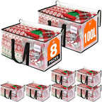 RoomHacks Clear Heavy Duty Extra Large Moving Bags, Reinforced Handle and Double Zipper Storage Bags, Packing Bags Alternative (8 Packs) - size: 100L- 8Packs