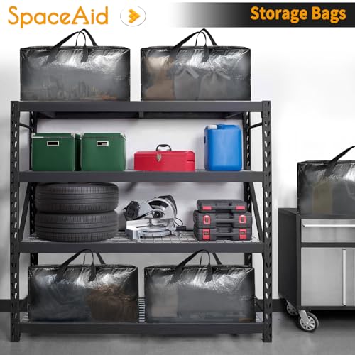 SpaceAid Heavy Duty Moving Bags, Extra Large Storage Totes W/Backpack Straps Strong Handles & Zippers, Alternative to Moving Boxes, Packing & Moving Supplies, Clear (8 Pack) - color: Clear, size: 8 Pack