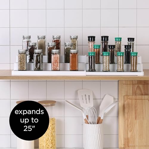 SIMPLEMADE 3-Tier Spice Rack Organizer - Versatile Storage Shelf for Kitchen, Bathroom, Bedroom & Office, Set of 2, Expandable White - color: Expandable White, size: Set of 2