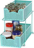 Simple Houseware 2 Tier Sliding Cabinet Basket Organizer Drawer, Turquoise - color: Turquoise, size: 1-Pack