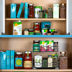 2 Tier Pull-Out Cabinet Spice Rack Organizer - Slim Slide-Out Storage for Spices, Bottles & Jars, Premium Heavy-Duty Steel, Easy Install for Narrow Kitchen Cabinets -10-1/2"Wx10-3/8"Dx8-7/8" H, Chrome - size: 10 Inch-Double
