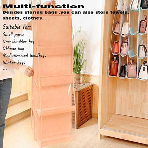 AARAINBOW 1 Pack Hanging Handbag Purse Organizer, Handbag Organizer with 8 Easy Access Pockets, Purses Holder Wardrobe Closet Space Saving Organizers, 41 L x 13.5W (B-Blue) - color: B-blue