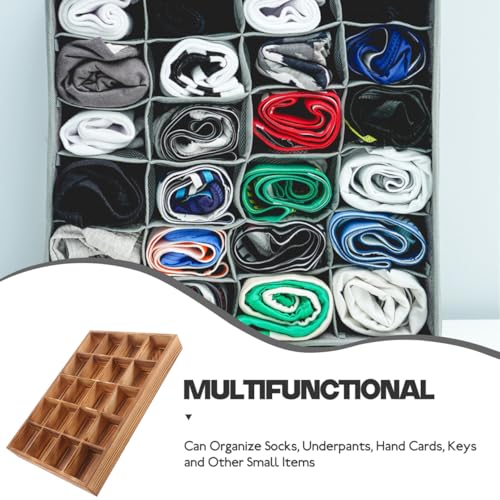 20-Compartment Drawer Organizer Box for Socks and Underwear Storage Space-Saving Grid Display Box for Closet Dresser and Vanity Multipurpose Sorting Tray for Ties and Accessories