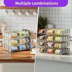 Can Organizer for Pantry, Upgraded Thickened Modular 3-Tier Combinable Can Storage and Beverage Dispenser Rack,Canned Food Organizer Rack Holds 36 Cans, Clear Can Holders for Pantry and Fridge - size: 3 Tiers-9 Pcs