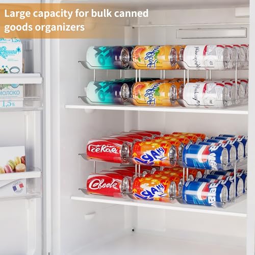 LXLXXL Can Organizer For Pantry 6 Tier*3 Canned Food Goods Organizer For Cabinet Clear Automatic Rolling Can Storage Organizer Pantry Holders Rack - size: 6Tier*3