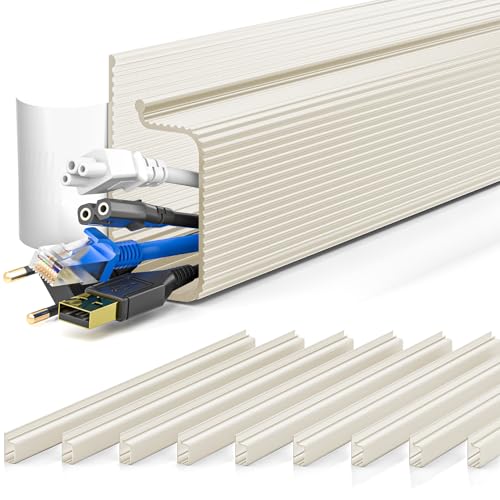 YECAYE 157in Cable Management, Cord Organizer,Easy Install Self-Adhesive Cable Organizer,Cord Management, Desk Wire Holder for Office Organization,Child and Pet Proofing, Beige - color: Beige, size: 157in