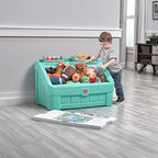 Step2 2-in-1 Toy Box & Art Lid, Kids Toy Storage Bin & Organizer, Easel & Chest in One, Made of Durable Plastic, For Toddlers 2+ Years Old, Mint - color: Mint