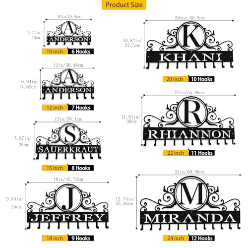 Custom Metal Key Rack Hooks, Personalized Key Holder for Wall,Name Background Letter Theme Wall Decoration Hooks, Key Hanger Organizer for Living Room, Entryway, Bathroom, Kitchen Decor - color: Name Background Letter