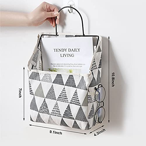 Fantasyon Wall Hanging Storage Bag, Waterproof Over The Door Closet Organizer Hanging Pocket Linen Cotton Organizer Box Containers for Bedroom, Bathroom (Black) - color: Black