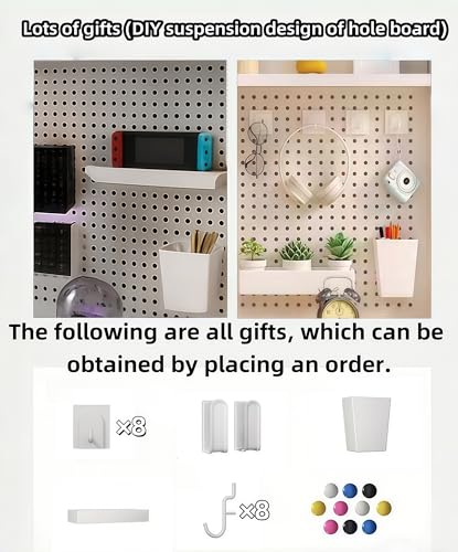 Desktop Hutch Bookshelf,Many Gifts,Metal Desktop Bookcase with pegboard, Desk Shelf, Countertop Storage Organizer Rack for Dorm or Office,Desktop Shelves (White, 29.5" Lx9.9 Wx39 H) - color: White, size: 29.5" Lx9.9 Wx39 H