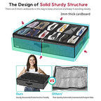 Onlyeasy Under Bed Shoe Storage Organizer with Sturdy Handles and Clear Window 1 Pack Fits 12 Pairs, Premium Foldable Underbed Shoes Container Box for Closet, Linen-like Black, MXAUBSB1P - color: Linen-like Black 1 Shoes (12 Cells)