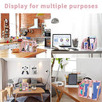 SAYEEC Sturdy Magazine Holder 4 Compartments Plastic Desktop File Organizer File Dividers Office Organizer Storage Document Magaizne Rack Display Box (Pink) - color: Pink-4 Sections
