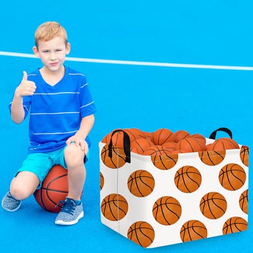 FXOLCSHE Rectangular Basketball Basket,Canvas Basketball Laundry Basket,Kids Toys Storage Bin with Handles,Boys storage box,Baby hamper,Room Decor(Basketball) - color: Football