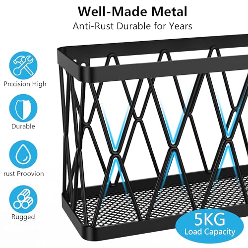 YIGII Kitchen Cabinet Organizer, 4 Pack Over Cabinet Door Organizer with 2 Baskets & 2 Lid Holders, Inside Cabinet Food Container/Tumbler Lid Storage, Pot Lid Holders, Black - style: 4 Pack Lid Organizer