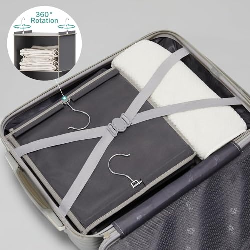 YOUDENOVA Hanging Closet Organizer and Storage, 6-Shelf Closet Hanging Storage Shelves, Grey - color: Grey