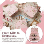 Fasmov 3 Pack Paperboard Suitcases Storage Box Decorative Storage Boxes Gift Boxes With Lids for Photo Storage Home Decoration, Wedding, Birthday, Anniversary, Pink
