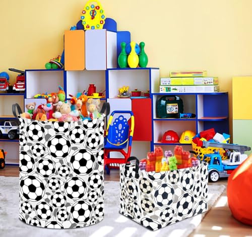 19.7" Football Laundry Basket,Kids Dirty Clothes Hamper,Waterproof Toys Storage Bin,Room Decor,Gift Baskets,Baby Nursery Hamper(Shadow Football) - color: Shadow Football