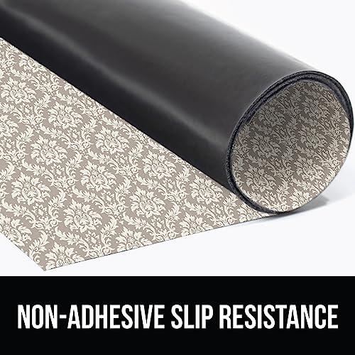 GORILLA GRIP LeakGuard Non-Adhesive Under Sink Mat for Kitchen Cabinet, Waterproof Quick Dry Shelf Liner, Durable Absorbent Felt Mats for Bathroom Sinks, Cabinets, Dresser, 24x30 Damask Taupe Cream - color: Damask: Taupe/Cream, size: 24"W x 30"L