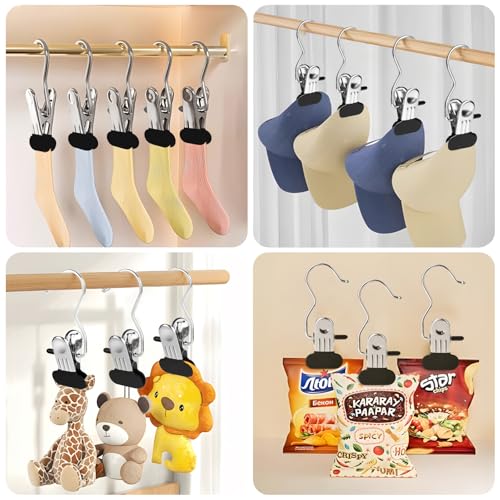 Clothes Pins 30-Pack Laundry Hook Hangers Clothes Hanger Clips for Closet Organizer Socks Towels Clips Heavy Duty Clothespins Bulk Clothes Hanger Clips for Wardrobe Travel Pants Socks Handbag