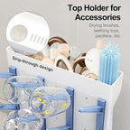 GoMaihe Baby Bottle Drying Rack: Space Saving Vertical Bottle Dryer Holder - Baby Accessories Storage Stand Organize Brushes Pacifiers on Countertop - BPA-Free - Blue - color: Blue