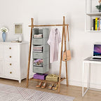 MAX Houser 6 Tier Shelf Hanging Closet Organizer, Closet Hanging Shelf with 2 Sturdy Hooks for Storage, Foldable (Light Grey-D3) - color: Light Grey-d3