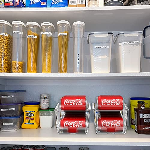Simple Houseware 2-Pack Auto-Rolling Beverage Can Organizer for Fridge, Clear Front-Loading Soda Dispenser with Smooth Glide Design, Space-Saving Refrigerator Storage Bins - size: 2 Pack
