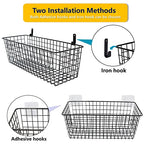 Joben Oligey 3 Set [Extra Large] Hanging Wall Baskets ,Wire Basket For Storage Pantry, Farmhouse Food Storage Kitchen Pantry Laundry Closet Garage RV ,Black - size: Black - Extra Large